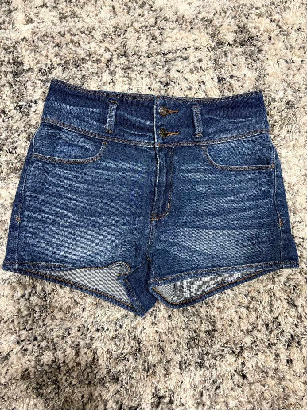 Mudd High-Waist Dark Blue Denim Shorts